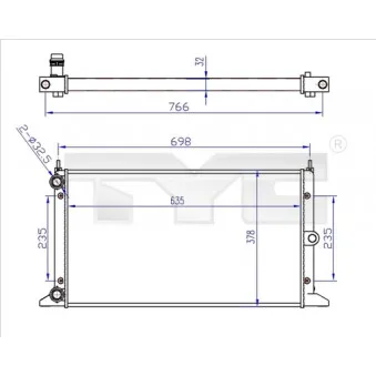 Radiateur, refroidissement du moteur TYC 737-0043-R