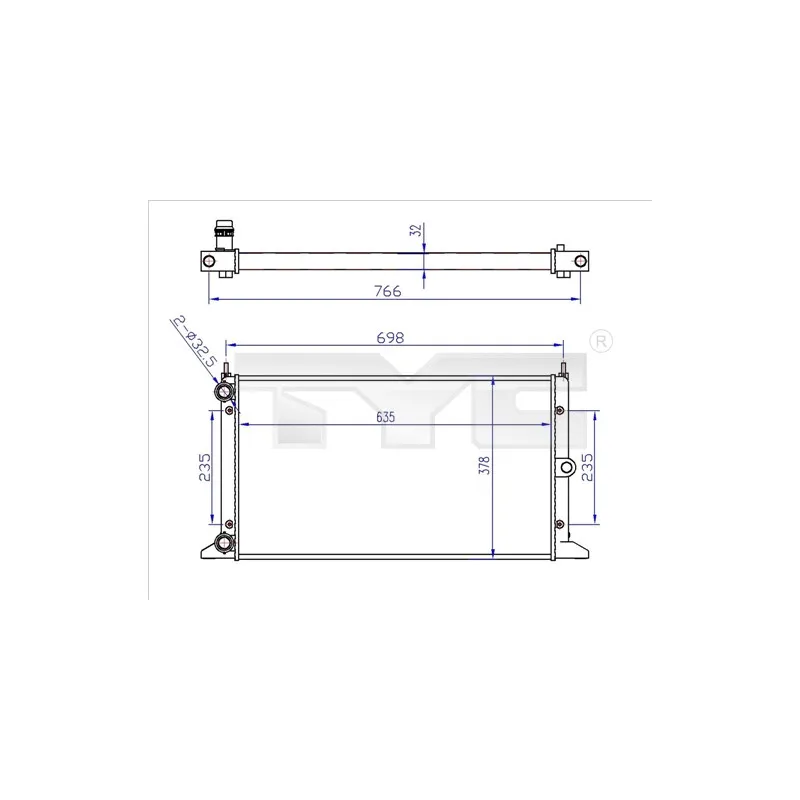 Radiateur, refroidissement du moteur TYC 737-0043-R