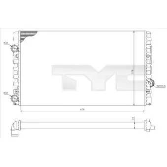 Radiateur, refroidissement du moteur TYC 737-0051-R