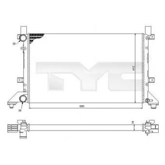 Radiateur, refroidissement du moteur TYC 737-0056