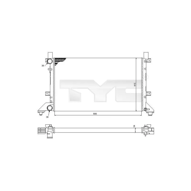 Radiateur, refroidissement du moteur TYC 737-0056
