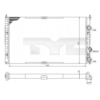 Radiateur, refroidissement du moteur TYC 737-0057