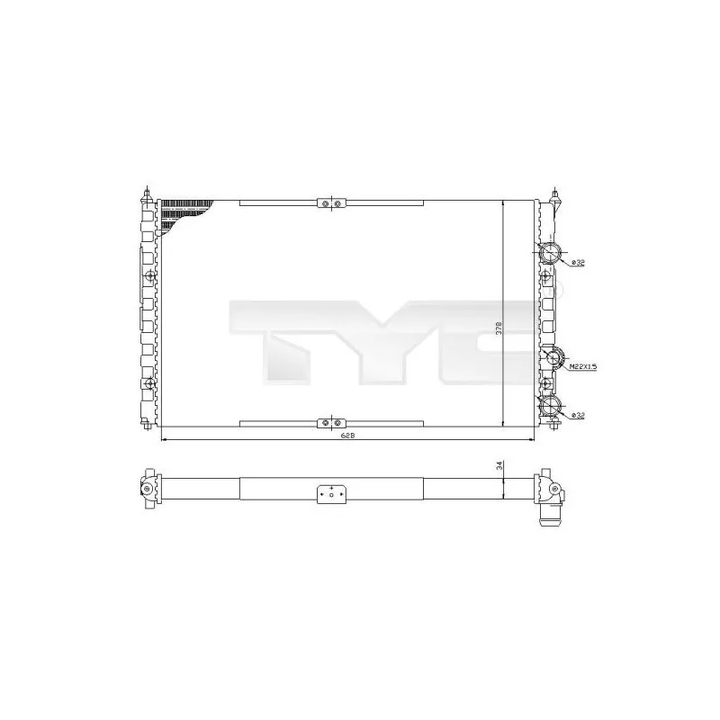 Radiateur, refroidissement du moteur TYC 737-0057