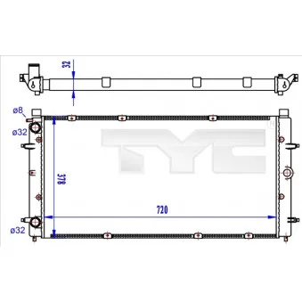 Radiateur, refroidissement du moteur TYC 737-0059-R