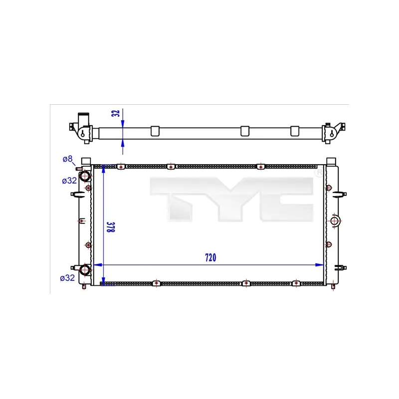 Radiateur, refroidissement du moteur TYC 737-0059-R
