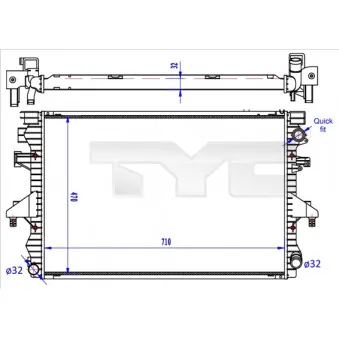 Radiateur, refroidissement du moteur TYC 737-0060-R