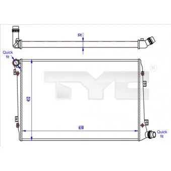 Radiateur, refroidissement du moteur TYC 737-0062-R