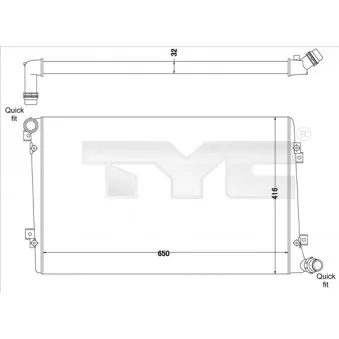 Radiateur, refroidissement du moteur TYC 737-0063-R