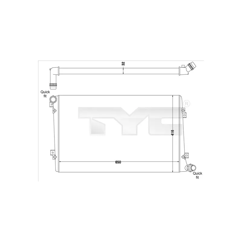 Radiateur, refroidissement du moteur TYC 737-0063-R