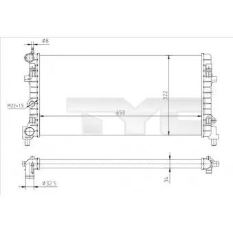 Radiateur, refroidissement du moteur TYC 737-0064-R