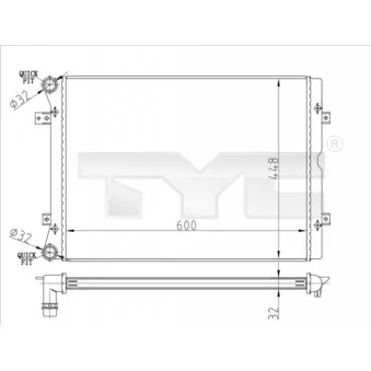 Radiateur, refroidissement du moteur TYC 737-0067-R