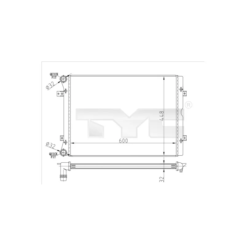 Radiateur, refroidissement du moteur TYC 737-0067-R