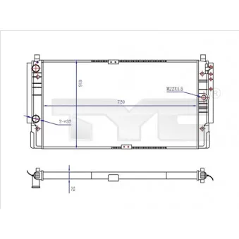 Radiateur, refroidissement du moteur TYC 737-0068-R