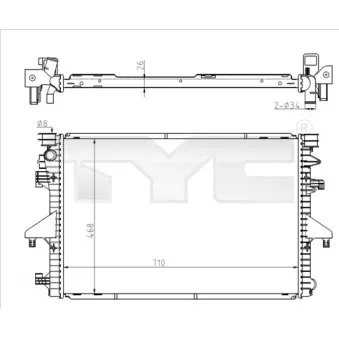 Radiateur, refroidissement du moteur TYC 737-0069