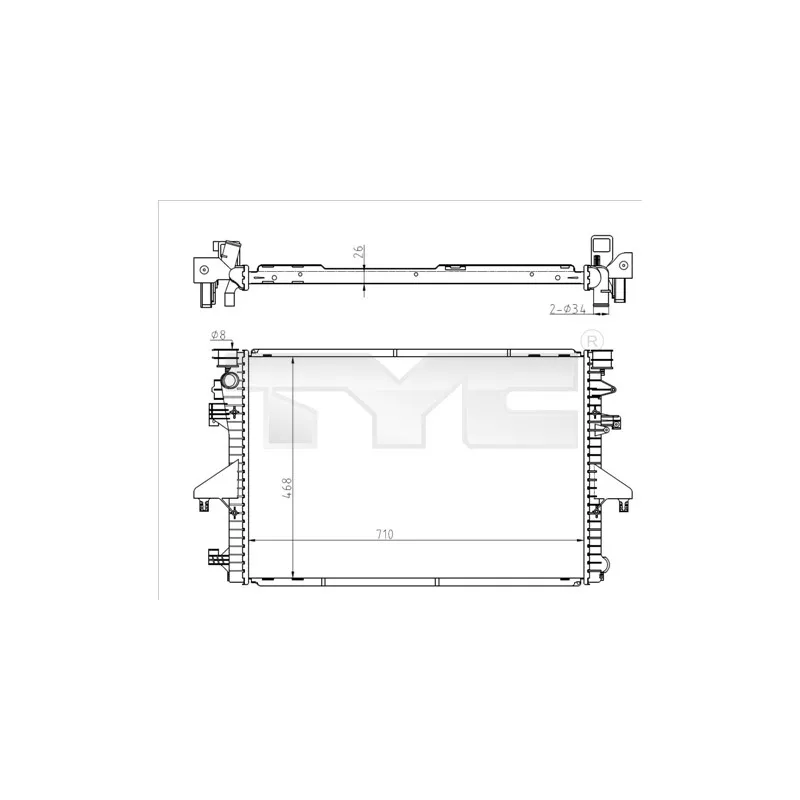 Radiateur, refroidissement du moteur TYC 737-0069