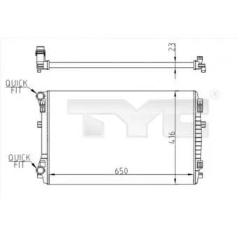 Radiateur, refroidissement du moteur TYC 737-0071-R
