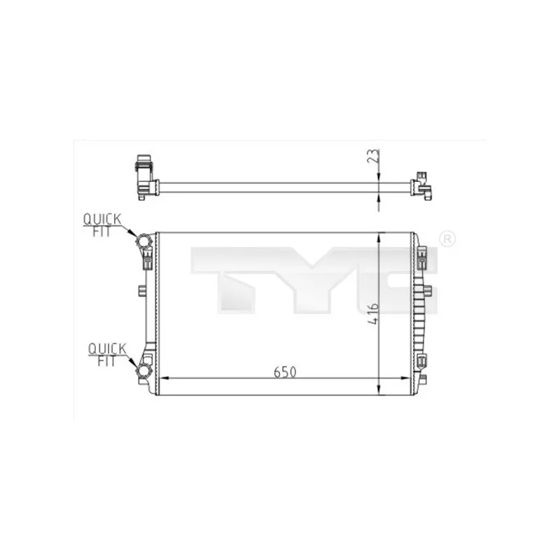 Radiateur, refroidissement du moteur TYC 737-0071-R