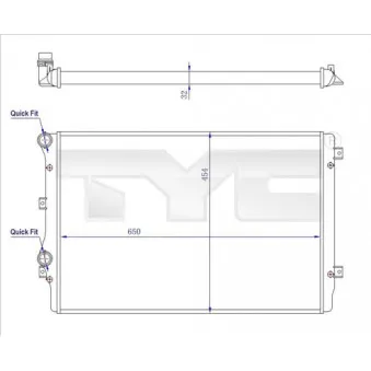Radiateur, refroidissement du moteur TYC 737-0072-R