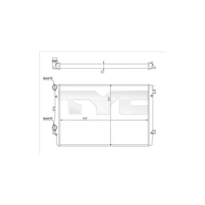 Radiateur, refroidissement du moteur TYC 737-0072-R