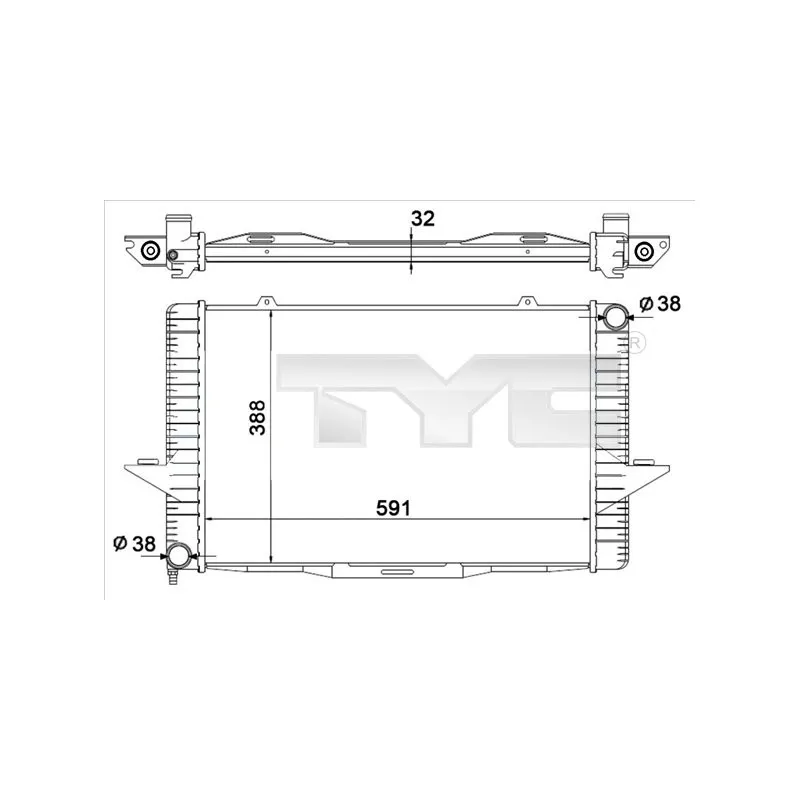 Radiateur, refroidissement du moteur TYC 738-0001