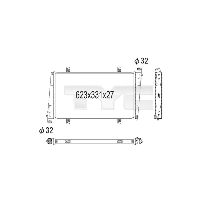 Radiateur, refroidissement du moteur TYC 738-1001