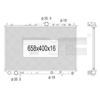 Radiateur, refroidissement du moteur TYC 738-1002