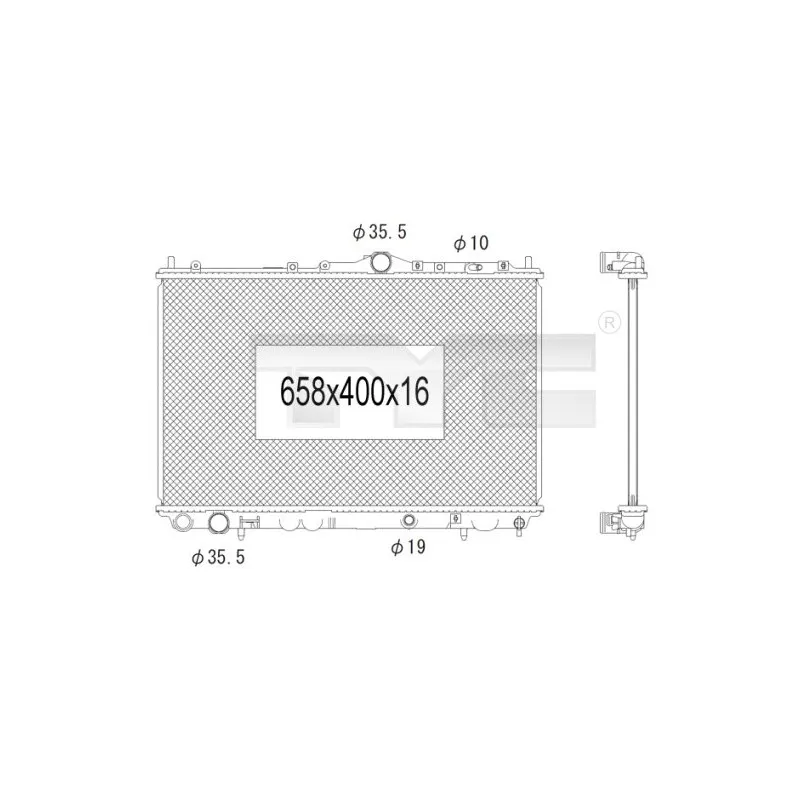 Radiateur, refroidissement du moteur TYC 738-1002