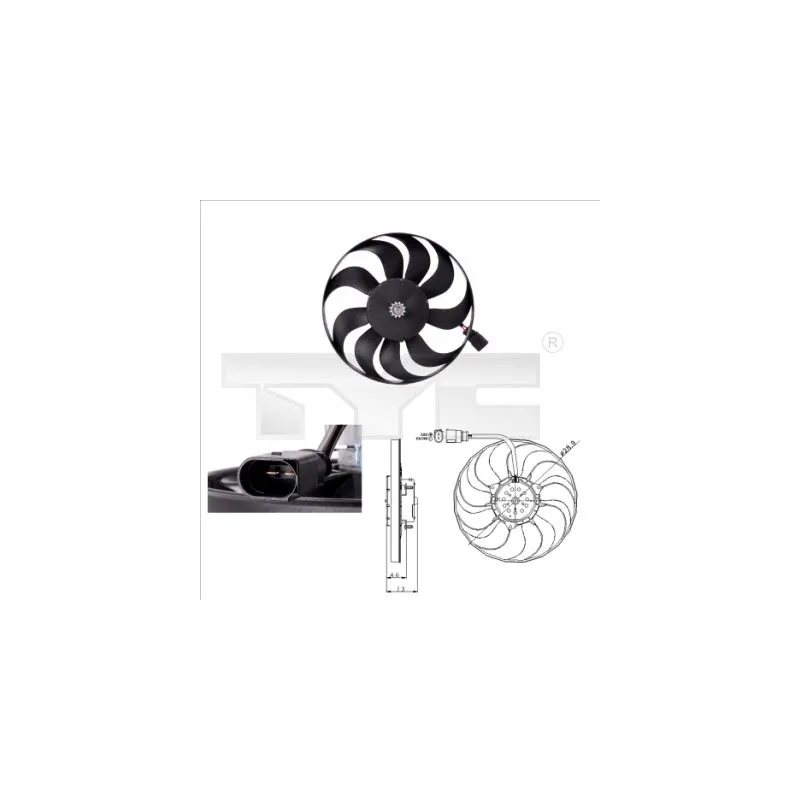 Ventilateur, refroidissement du moteur TYC 802-0001