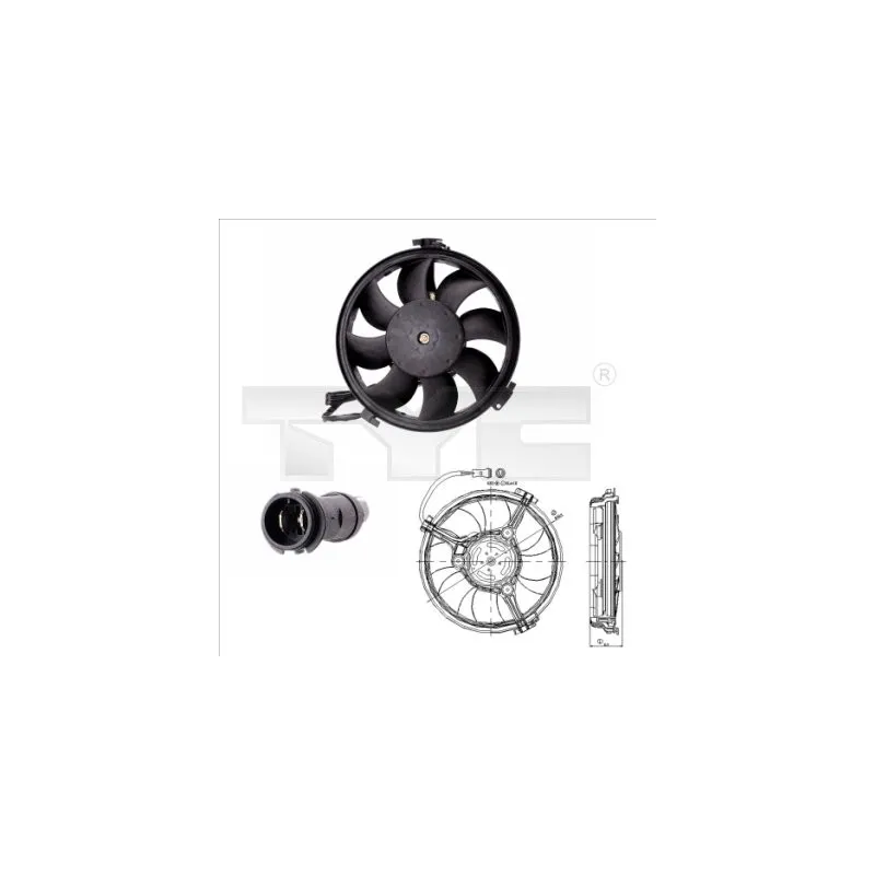 Ventilateur, refroidissement du moteur TYC 802-0004