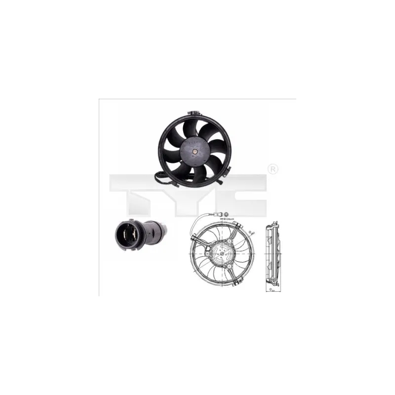 Ventilateur, refroidissement du moteur TYC 802-0005