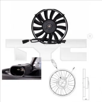 Ventilateur, refroidissement du moteur TYC 802-0008
