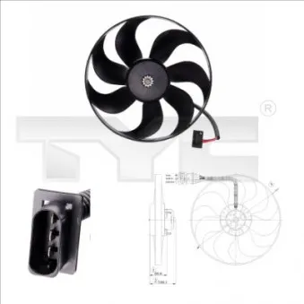 Ventilateur, refroidissement du moteur TYC 802-0009