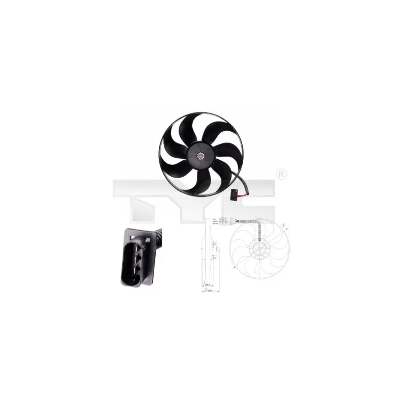 Ventilateur, refroidissement du moteur TYC 802-0009