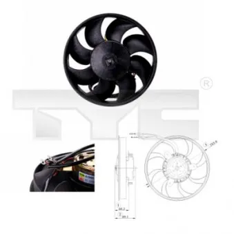Ventilateur, refroidissement du moteur TYC 802-0010