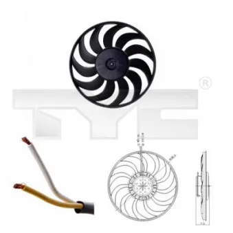Ventilateur, refroidissement du moteur TYC 802-0052