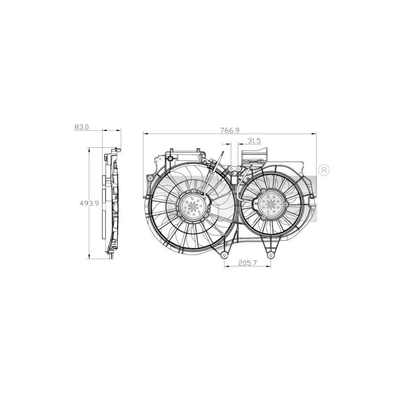 Ventilateur, refroidissement du moteur TYC 802-0053