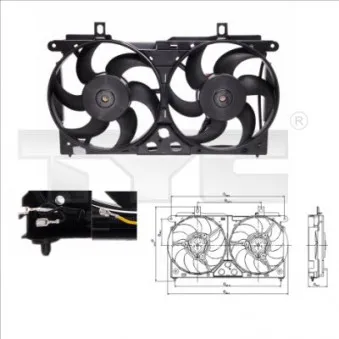 Ventilateur, refroidissement du moteur TYC 805-0002