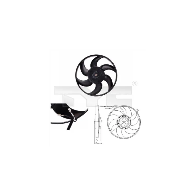 Ventilateur, refroidissement du moteur TYC 805-0004