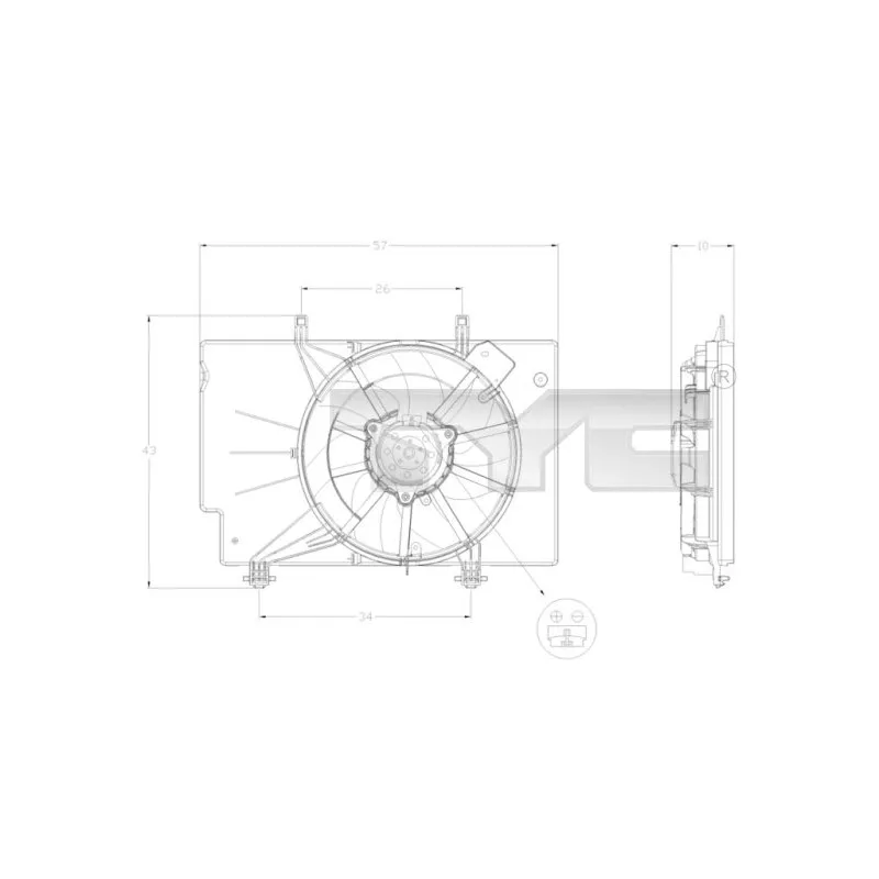 Ventilateur, refroidissement du moteur TYC 810-0042