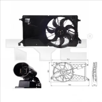 Ventilateur, refroidissement du moteur TYC 820-0001