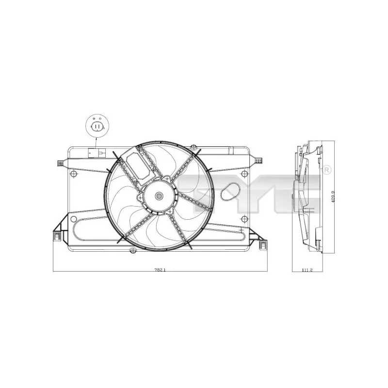 Ventilateur, refroidissement du moteur TYC 820-0002