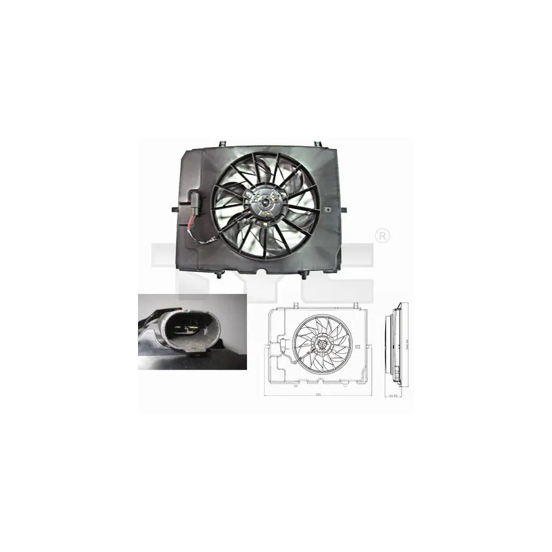 Ventilateur, refroidissement du moteur TYC 821-0002