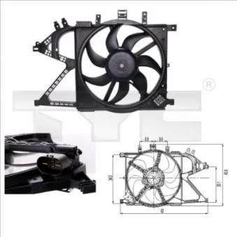 Ventilateur, refroidissement du moteur TYC 825-0007