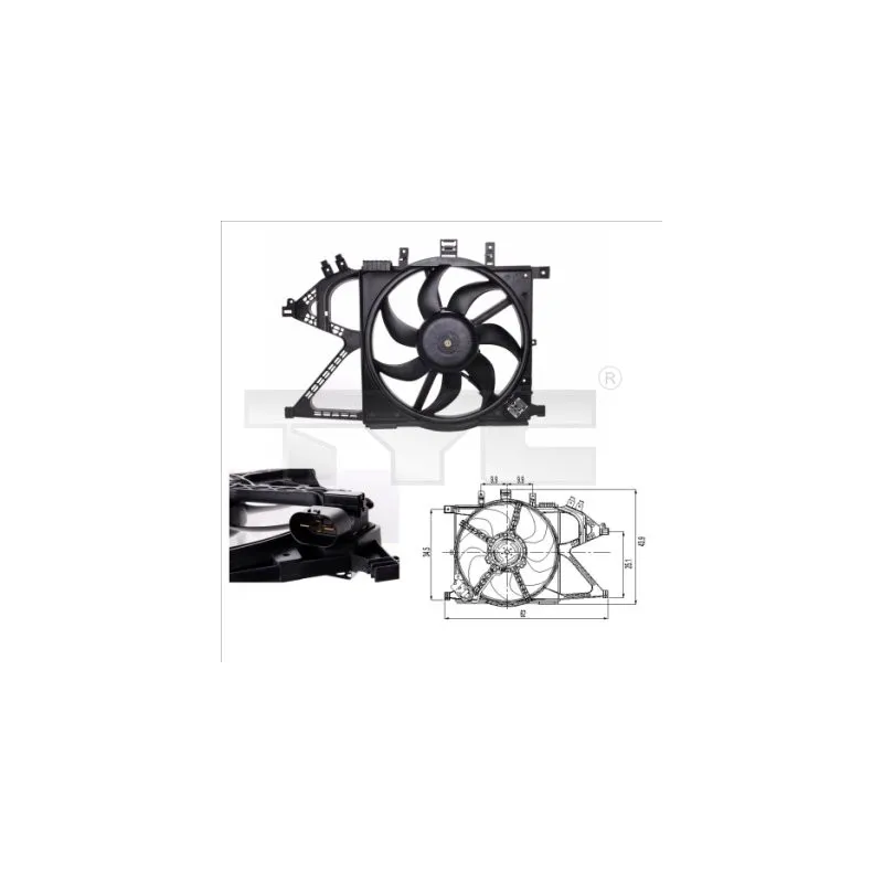 Ventilateur, refroidissement du moteur TYC 825-0007