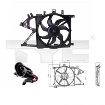 Ventilateur, refroidissement du moteur TYC 825-0008