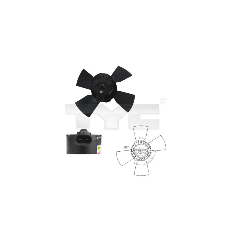 Ventilateur, refroidissement du moteur TYC 825-0015