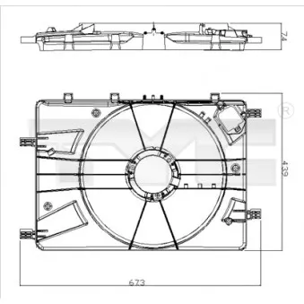Support, ventilateur de radiateur TYC 825-0016-1