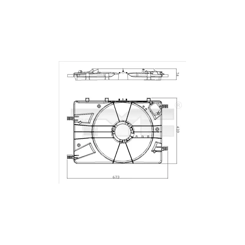 Support, ventilateur de radiateur TYC 825-0016-1