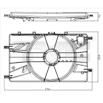 Support, ventilateur de radiateur TYC 825-0017-1
