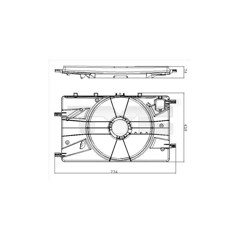 Support, ventilateur de radiateur TYC 825-0017-1